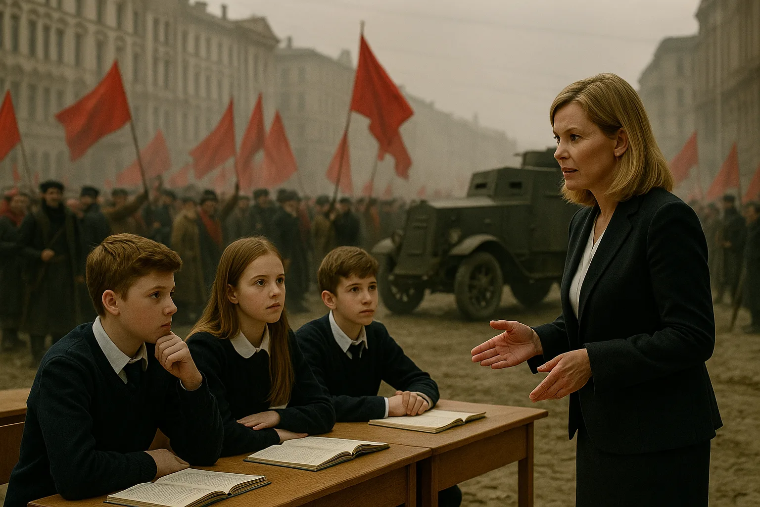 урок на фоне революции 1917 года в России